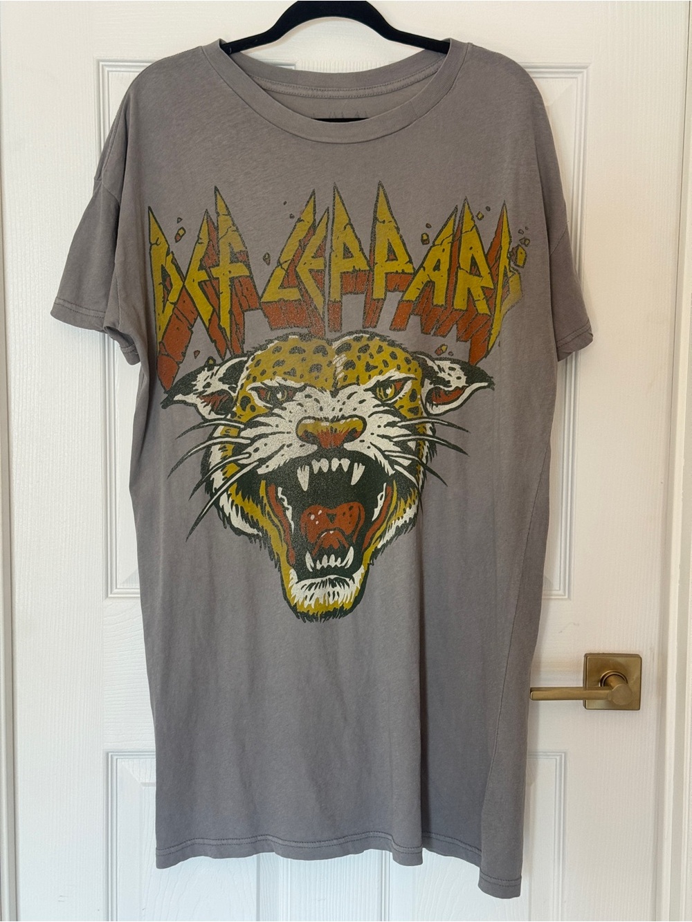 Def Leppard Graphic Oversized T-Shirt Dress, Women's Small